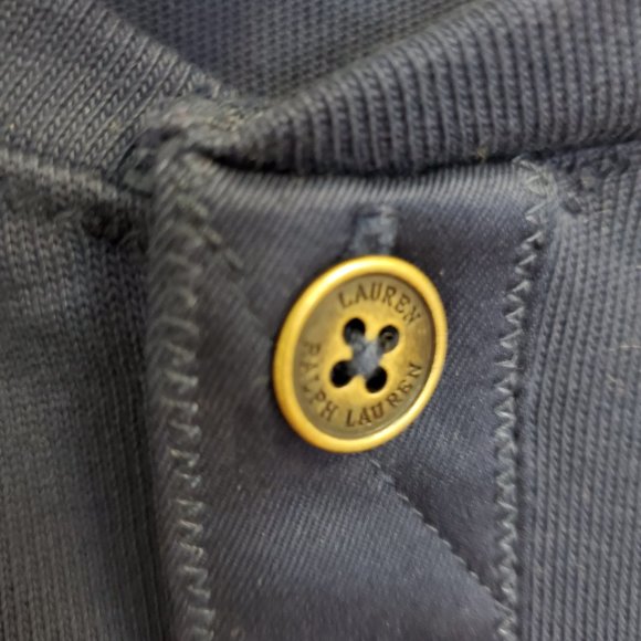 NWT Lauren Ralph Lauren Navy Blue Knit Cotton Dress w/ Belt Office Preppy Size S - Picture 10 of 13